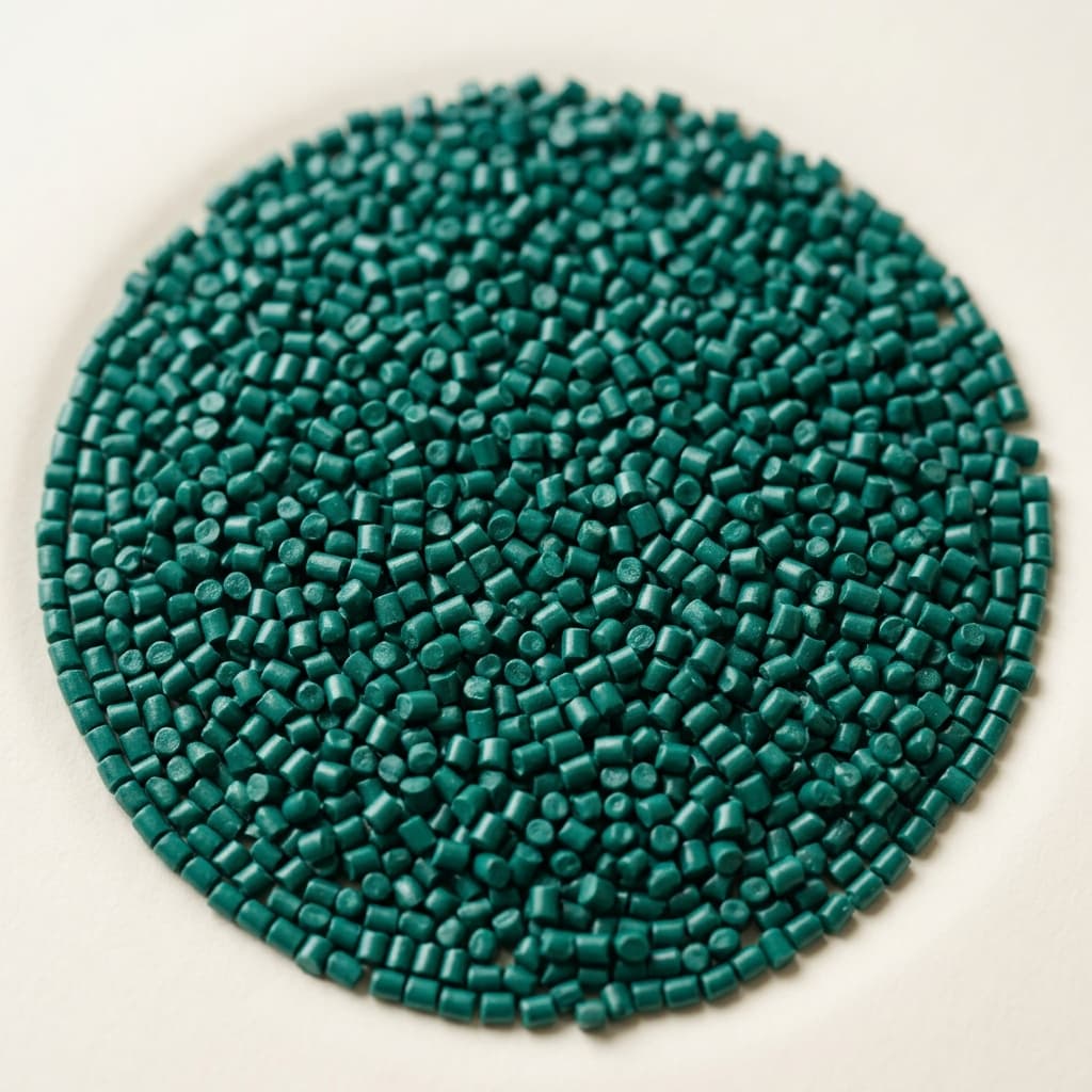 Uniform injection-grade recycled pellets.
